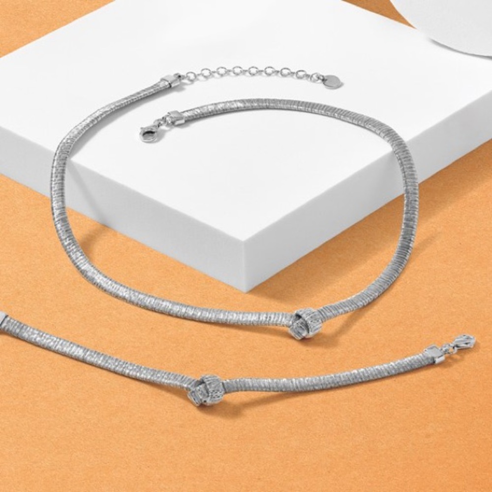 Leslie’s Sterling Silver Rhodium-Plated Knot Bracelet – 8” with Extender